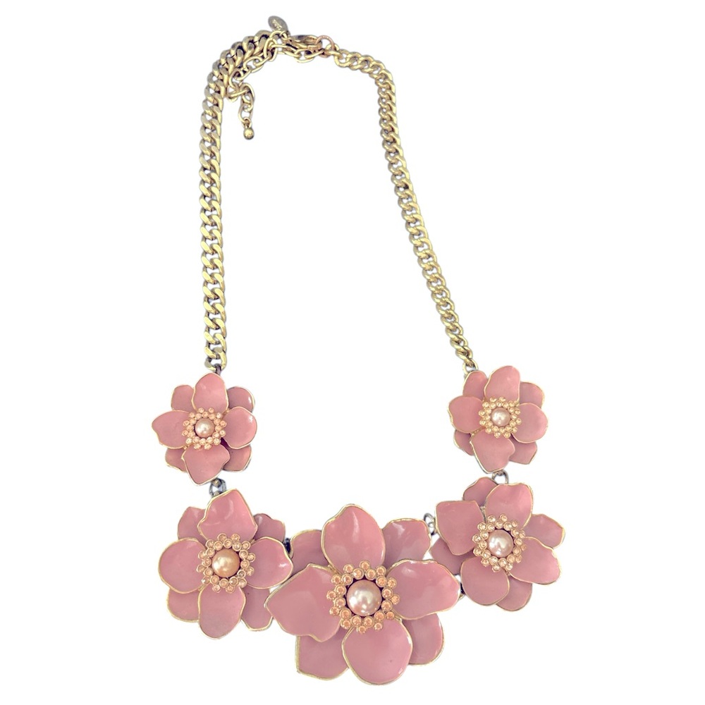 Vintage Joan Rivers Massive Chunky Huge Pastel Rhinestone Pearl Flowers Necklace - Picture 1 of 2